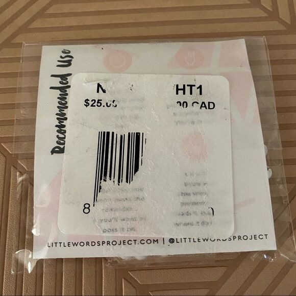 Little Words Project Bracelet She Her Stretch Beaded Gold Marble Neutral Casual - Picture 3 of 6